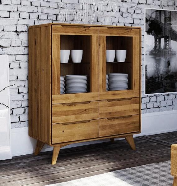 Highboard 90x110 cm 'Jakob' Wildeiche massiv