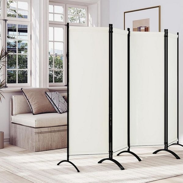 Woltu Paravent, Raumteiler 4-teilig 224x182 cm, Trennwand klappbar, innen outdoor