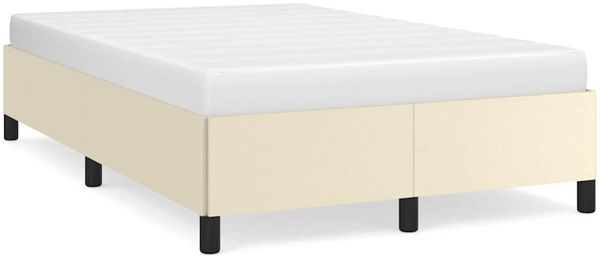 Einzelbettgestell Design für Erwachsene ohne Matratze Creme 120x190 cm Kunstleder d4265e