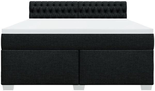 vidaXL Boxspringbett mit Matratze Schwarz 180x200 cm Stoff 3288276 Bild 6