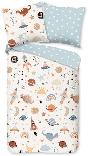 good morning Babybettwäsche Eclips, Renforcé, 2 teilig, Baumwolle, Renforcé, 2 Teilig, Wendeoptik, Kind, Baby, Junge