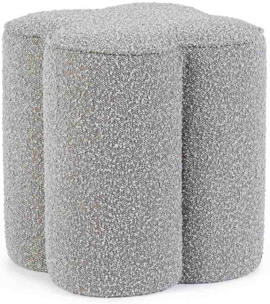 Pouf Cointa aus Boucle-Stoff, Grau, 40 x 40 x 45 cm