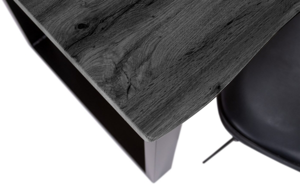 SAM® Esstisch Thoran, Holz-Optik Grau, U-Metallgestell, Baumkante Bild 2