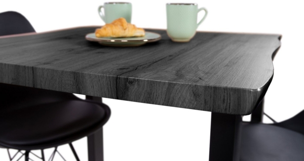 SAM® Esstisch Thoran, Holz-Optik Grau, U-Metallgestell, Baumkante Bild 3