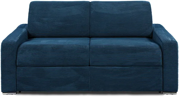 Vente-unique - CALITO Sofa SamtStoff Blau - B 223 cm95 cm x H 85 cm x L 194 cm