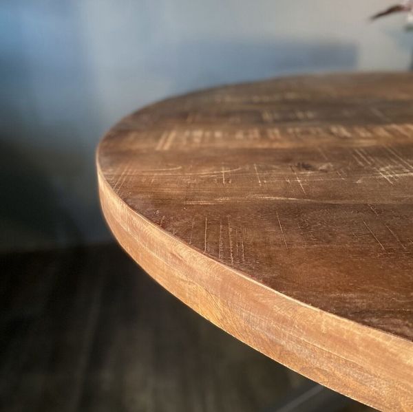 Couchcenter Küchentisch Esstisch Wehl Spider rund Ø 80 cm bis 150 cm Massivholz Tisch, Ebene Tischplatte