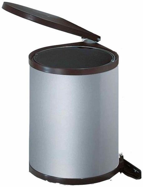 WESCO 010212-11 Abfalleimer 13 Liter RONDO 2 ab 40 cm Schrankbreite, silberfarbig
