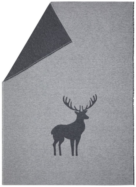 Wohndecke Luca 'Hirsch Struktur' 140x200 cm, DAVID FUSSENEGGER