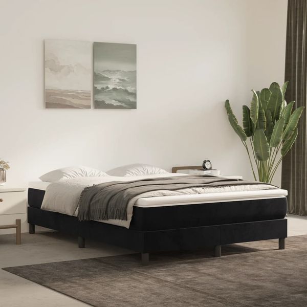 vidaXL Boxspringbettgestell Schwarz 140x200 cm Samt 3120774
