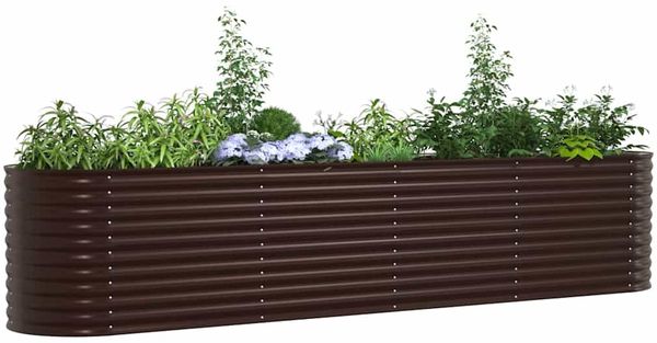 vidaXL Hochbeet Braun 400 x 80 x 81 cm Stahl 42008132 Bild 3