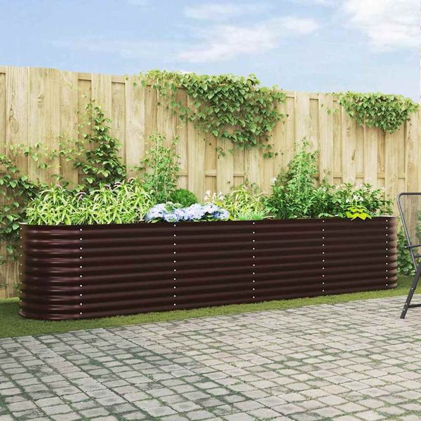 vidaXL Hochbeet Braun 400 x 80 x 81 cm Stahl 42008132