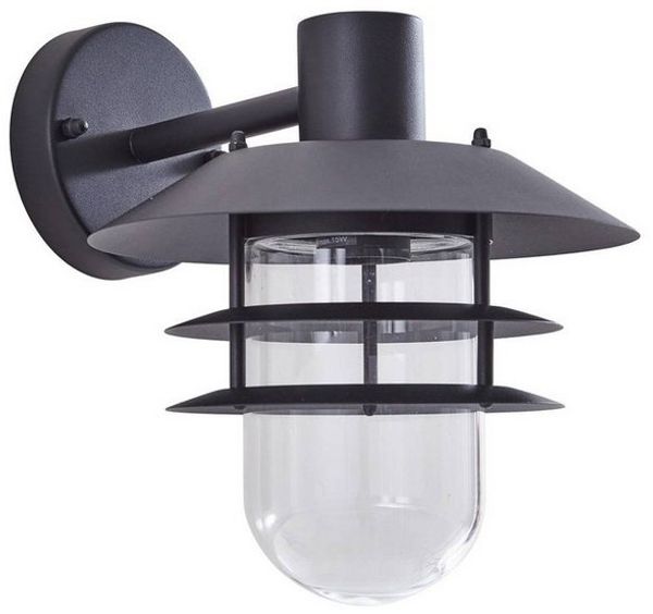 Lindby Außen-Wandleuchte Meliora, Metall, Schwarz IP44, 1x15 W LED
