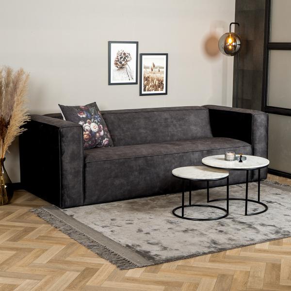 Bronx71 Samt Sofa Memphis 3-Sitzer anthrazit