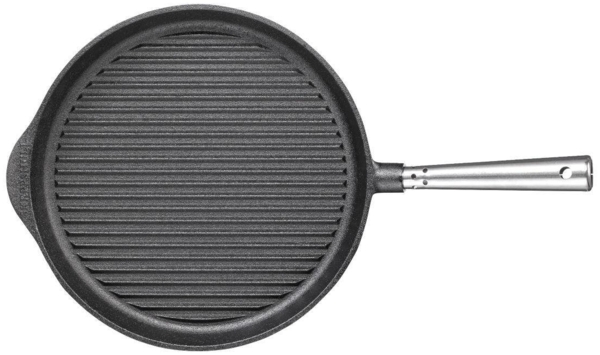 Grillpfanne 28 cm aus Gusseisen 0028 mit Edelstahlgriff, von SKEPPSHULT