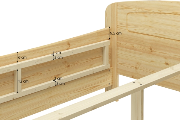 Extra hohes Massivholzbett 200x200 Doppelbett Zubehör wählbar V-60.44-20Rollrost und Matratze inkl. Bild 5