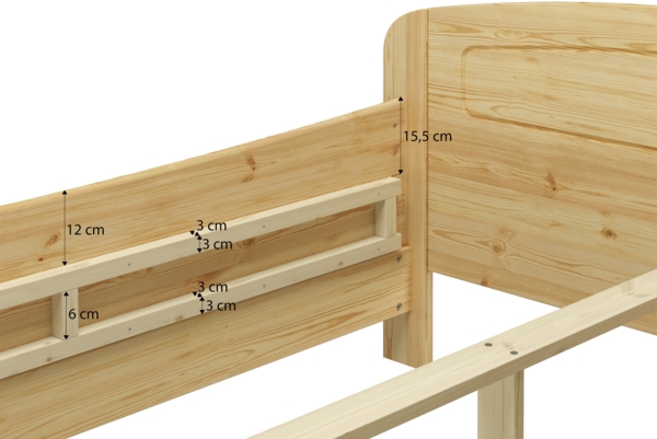 Extra hohes Massivholzbett 200x200 Doppelbett Zubehör wählbar V-60.44-20Rollrost und Matratze inkl. Bild 6