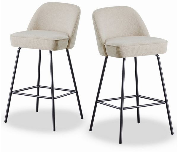 JYMTOM Barhocker Gepolsterter Sitz mit Federkern, Sitzfläche aus Leinen und Textilien (2 St), Metallbeine, für Bar, Theke, Küche, Esszimmer und Bistro geeignet