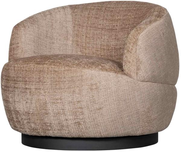 BePureHome Drehsessel Woolly aus Chenille-Stoff, Sand, 84x88x71 cm