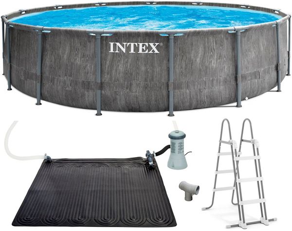 Intex Rundpool »Framepool« Greywood 549x122 cm (Set), inkl. hochwertiger Solar Matte(Poolheizung)