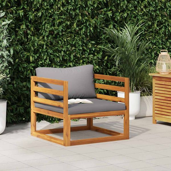 vidaXL Gartenstuhl mit Dunkelgrauen Auflagen Massivholz Akazie 311867