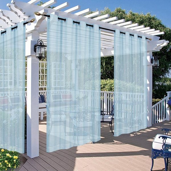 BTTO V&G Outdoorvorhang Wasserdichter Gardinen,Balkon Vorhang,Outdoor Vorhang mit Ösen (1 St), Transparenter Terrassenvorhang