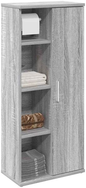 vidaXL Badezimmerschrank mit Rollenhalter Grau Sonoma 39x22x90 cm 858529