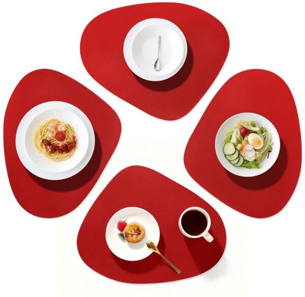 ANYSUN Platzset Tischset Tischmatte Kunstleder, abwischbar wasserdicht Anti-Rutsch, (Set, 4 Untersetzer), ideal als Untersetzeroder Dekoration, fùrden Innen- und AuBenbereich