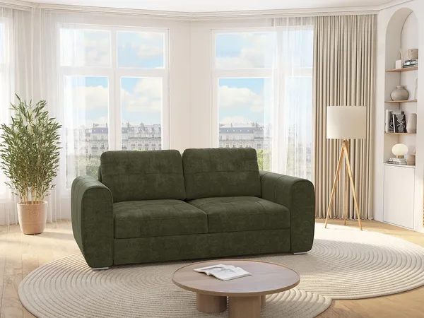 Vente-unique - BOLIPO Sofa Stoff Grün - B 223 cm95 cm x H 92 cm x L 200 cm