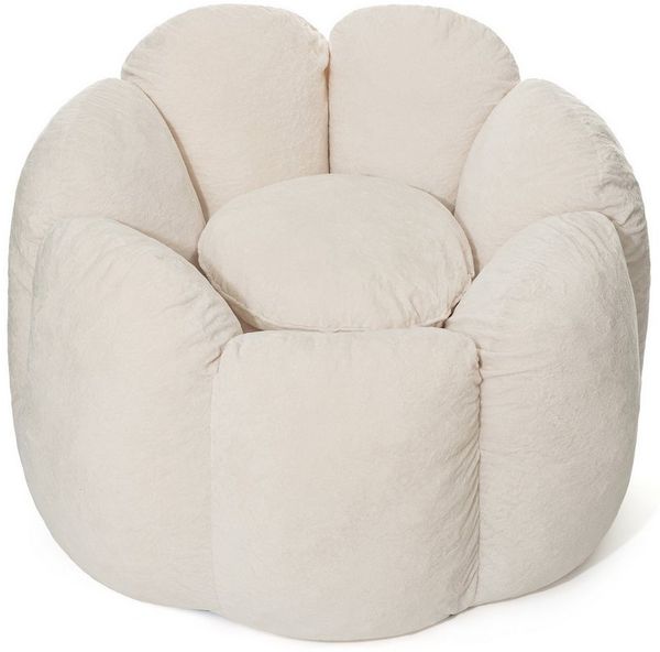 Insma Sitzsack ergonomisch Relaxsessel Blumenform Lazy-Sofa mit Dekokissen (Einzelsofa mit Rückenlehne für Wohnzimmer, Schlafzimmer), 100×100×75 cm