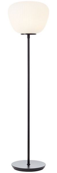 Brilliant Stehlampe Kaizen, ohne Leuchtmittel, 140 x 35 cm, E27, Riffelglas/Metall, weiß/schwarz