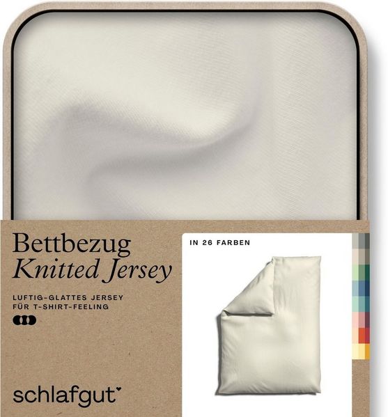 Schlafgut Bettbezug Premium Bettbezug Knitted Jersey (1 St), (1 St), Ton-in-Ton Reißverschluss, Bio-Baumwolle mit Elasthan, Uni, OEKO Tex