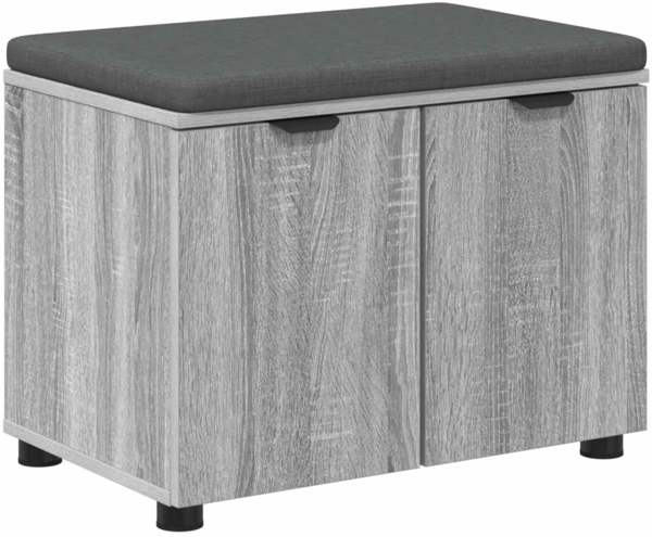 vidaXL Flurbank mit Kissen mit Speicher Graues Sonoma 60 x 38 x 46 cm 891477