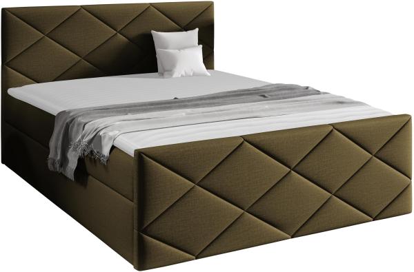 Mirjan24 Boxspringbett Alpiry, Braun, 180 x 200 cm, Plüsch