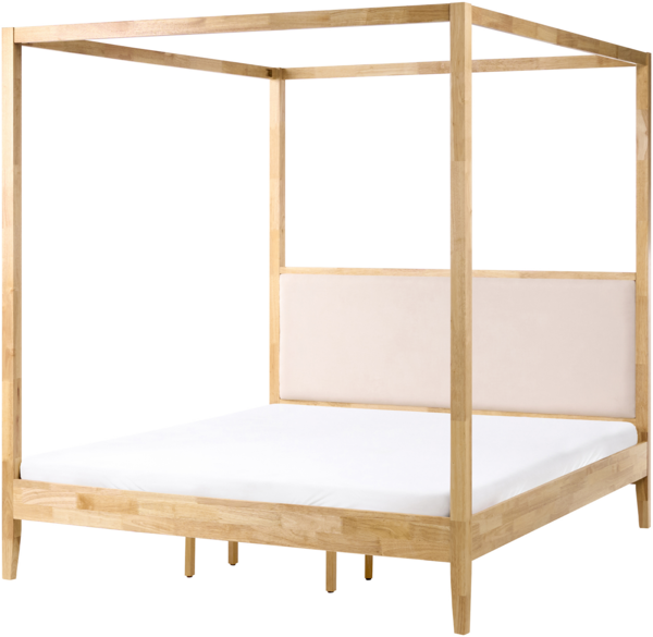 Himmelbett Holz HAILLICOURT 160x200 cm Hellbraun