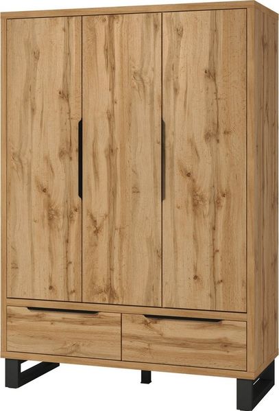 Home affaire Drehtürenschrank Bronne,Breite 145 cm, Wäscheschrank inclusive Innenausstattung Kleiderschrank, 2 Schubladen, Metallgriffe, Garderobe