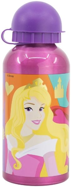 Aluminium Motiv Trinkflasche für Kinder 400ml Isoflasche mit Kappe Kinderflasche Disney Prinzessinnen
