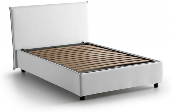 Dmora Anyta Doppelbett, Stauraumbett mit Stoffbezug, 100 % Made in Italy, Öffnung vorne, geeignet für 120x190 cm Matratze, weiß Bild 6