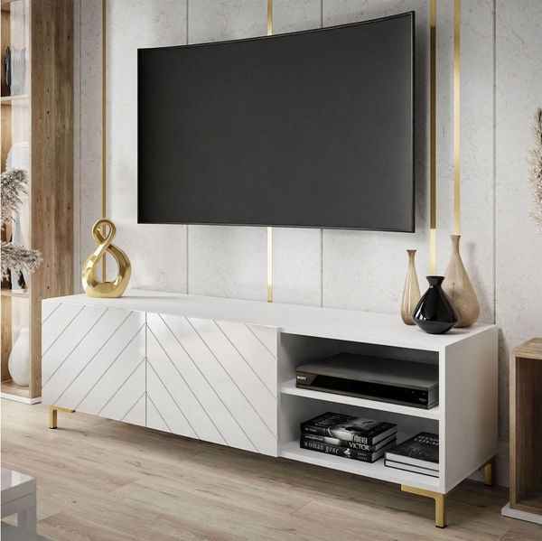 Lookway TV-Schrank VIRGINIA mit glänzend weißer Front