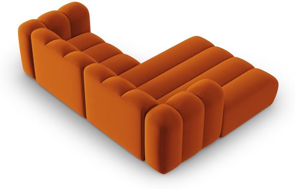 Micadoni Modulares Ecksofa Lupine 3-Sitzer Links Samtstoff Salvador Terrakotta Bild 4
