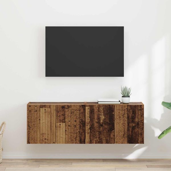 vidaXL TV-Wandschrank 2 pcs Altholz 59,5 x 31 x 40 cm Holzwerkstoff 892346