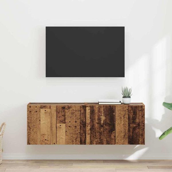 vidaXL TV-Wandschrank 2 pcs Altholz 59,5 x 31 x 40 cm Holzwerkstoff 892346