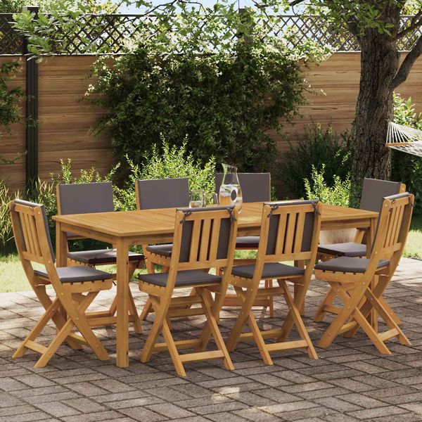 vidaXL Außen Bistro-Stühle mit Kissen 8 pcs Dunkelgrau 38 x 46 x 85 cm 3416296