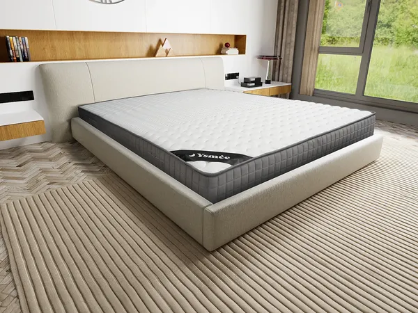 Vente-unique - DANEVO Matratze Stoff WeißSilberfarben - B 140 cm x H 22 cm x L 190 cm