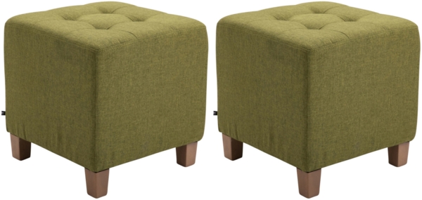 CLP 2er Set Sitzhocker Pharao, antik-hell mit hochwertiger Polsterung,grün