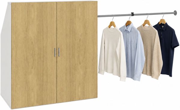 VCM Kleiderschrank Dacho M 922539 Weiß / Honig-Eiche B. 90 x H. 100 x T. 50 cm