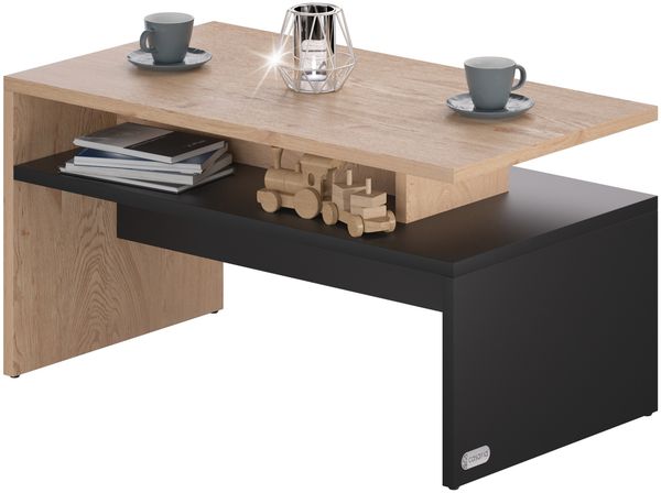 CASARIA® Couchtisch mit Ablage Stauraum Holz Grau Wohnzimmertisch Bild 7