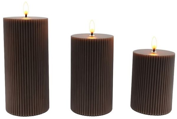 Relaxdays LED Kerzen 3er Set
