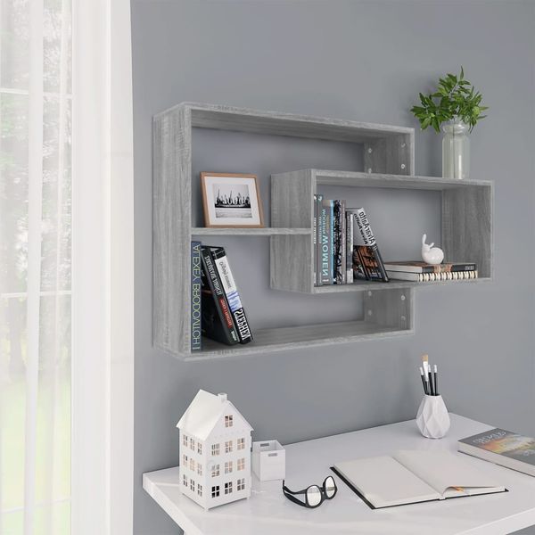 vidaXL Wandregal Grau Sonoma 104x20x58,5 cm Holzwerkstoff 815289