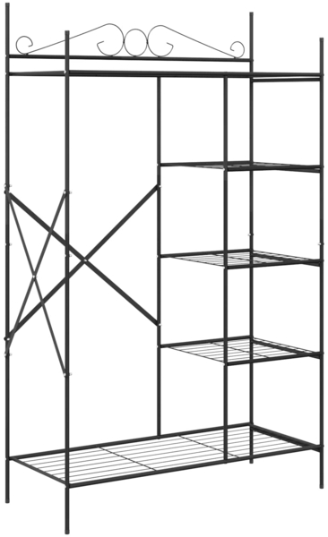 vidaXL Offener Kleiderschrank Schwarz 104,5 x 45 x 172 cm Stahl 42021358