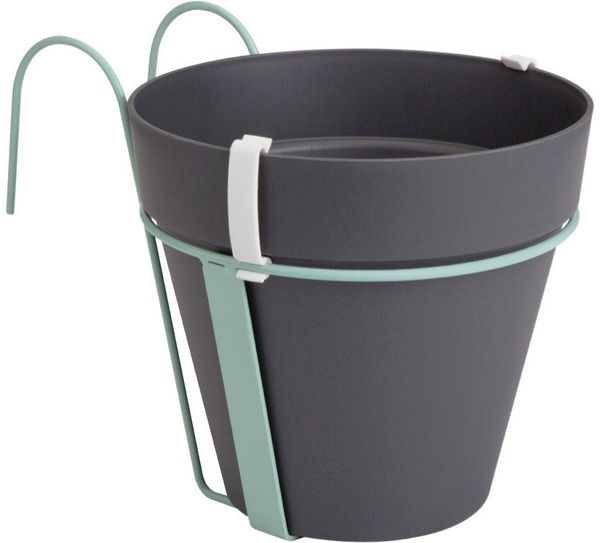 Elho Pflanztopf Loft Urban mit Balkonhalter Ø 20 x 20 cm anthrazit